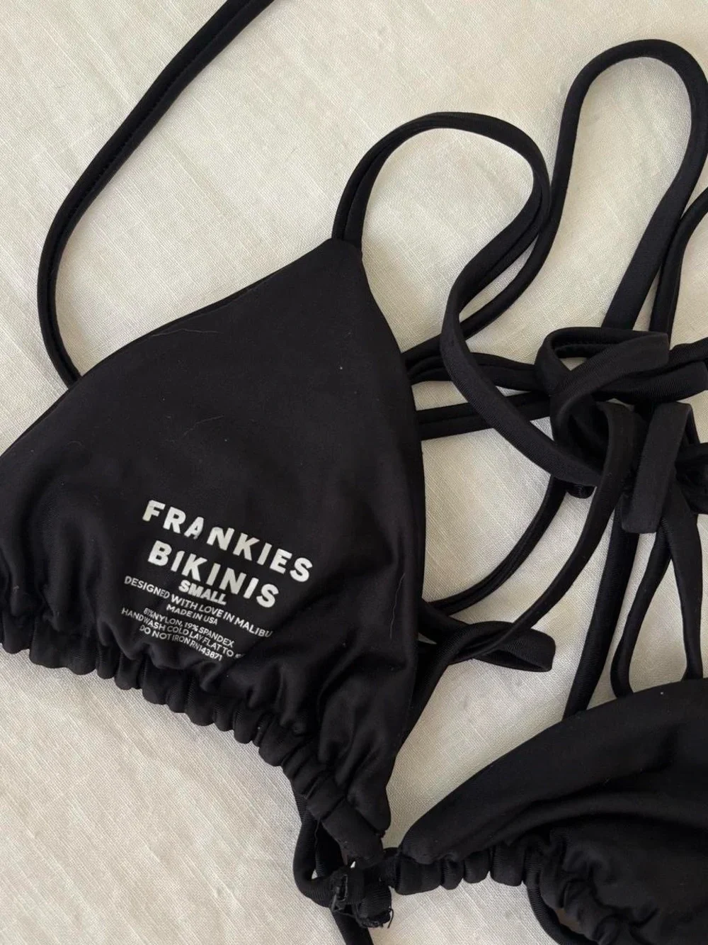 Frankie’s Bikinis Tatum Satin Triangle Bikini Top
